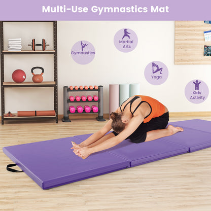4-Panel PU Leather Folding Exercise Mat, Purple Yoga & Gym Mats at Gallery Canada