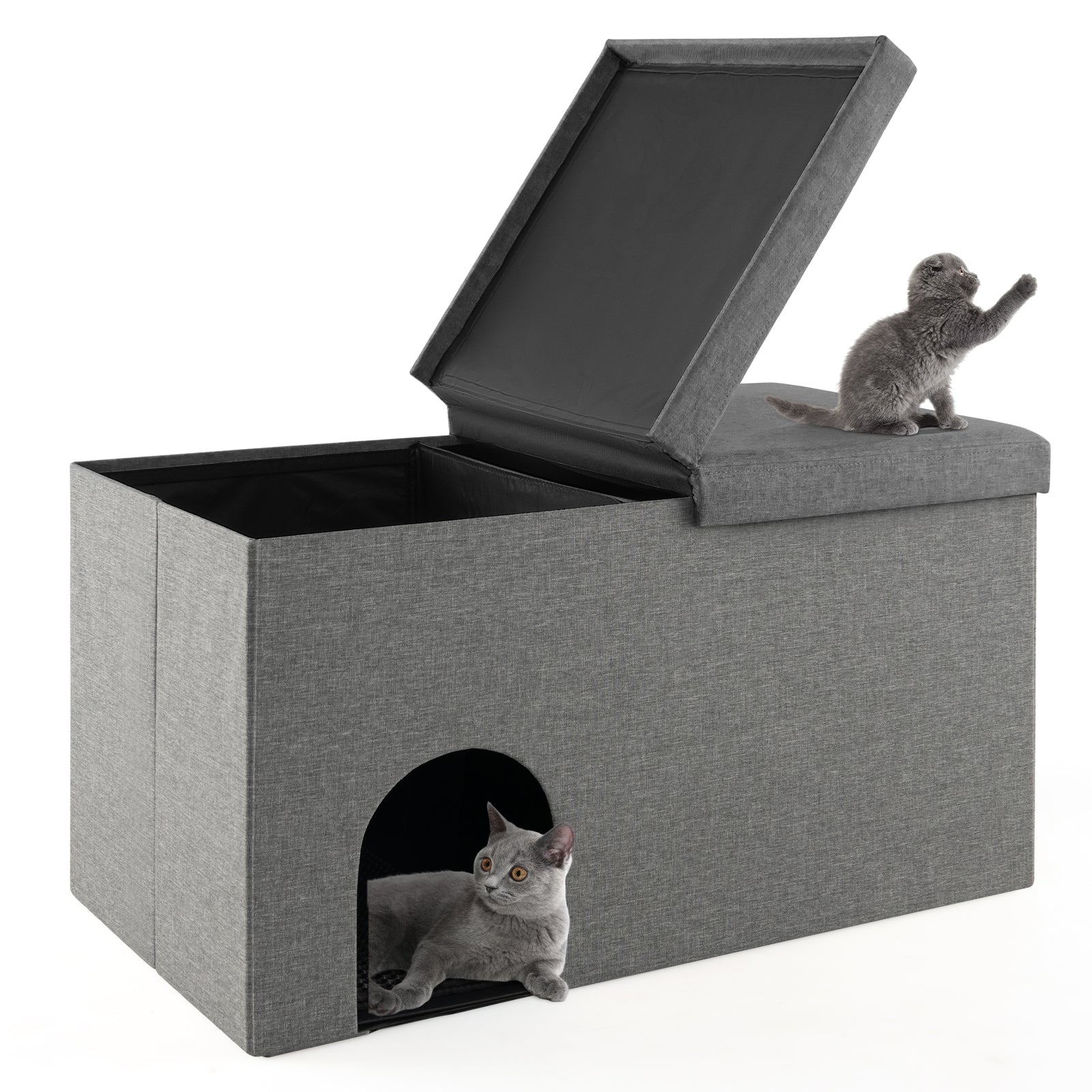 Cat Litter Box Enclosure, Urine Proof Litter Mat, Gray Cat Houses at Gallery Canada