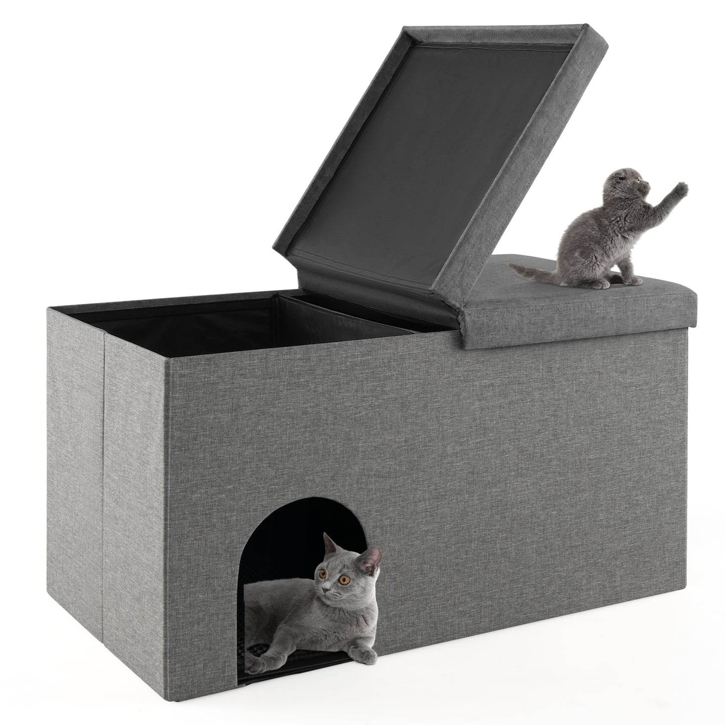 Cat Litter Box Enclosure, Urine Proof Litter Mat, Gray Cat Houses at Gallery Canada
