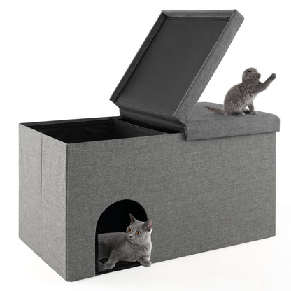 Cat Litter Box Enclosure, Urine Proof Litter Mat, Gray Cat Houses at Gallery Canada