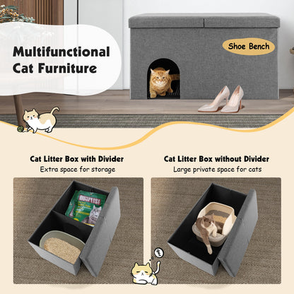 Cat Litter Box Enclosure, Urine Proof Litter Mat, Gray Cat Houses at Gallery Canada