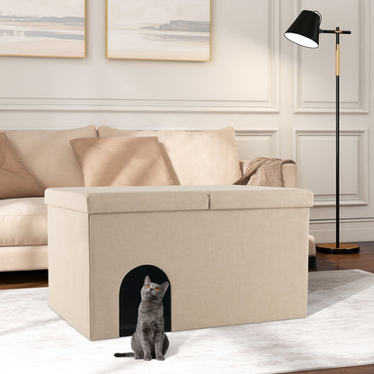 Cat Litter Box Enclosure, Urine Proof Mat, Beige Cat Houses at Gallery Canada