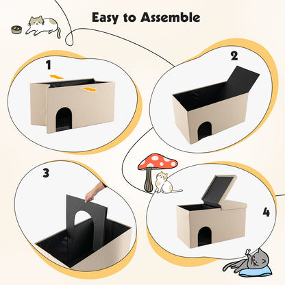 Cat Litter Box Enclosure, Urine Proof Mat, Beige Cat Houses at Gallery Canada