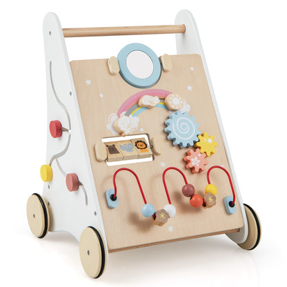 Wooden Baby Walker with Multiple Activities Center for Over 1 Year Old, White Baby Walkers White at Gallery Canada