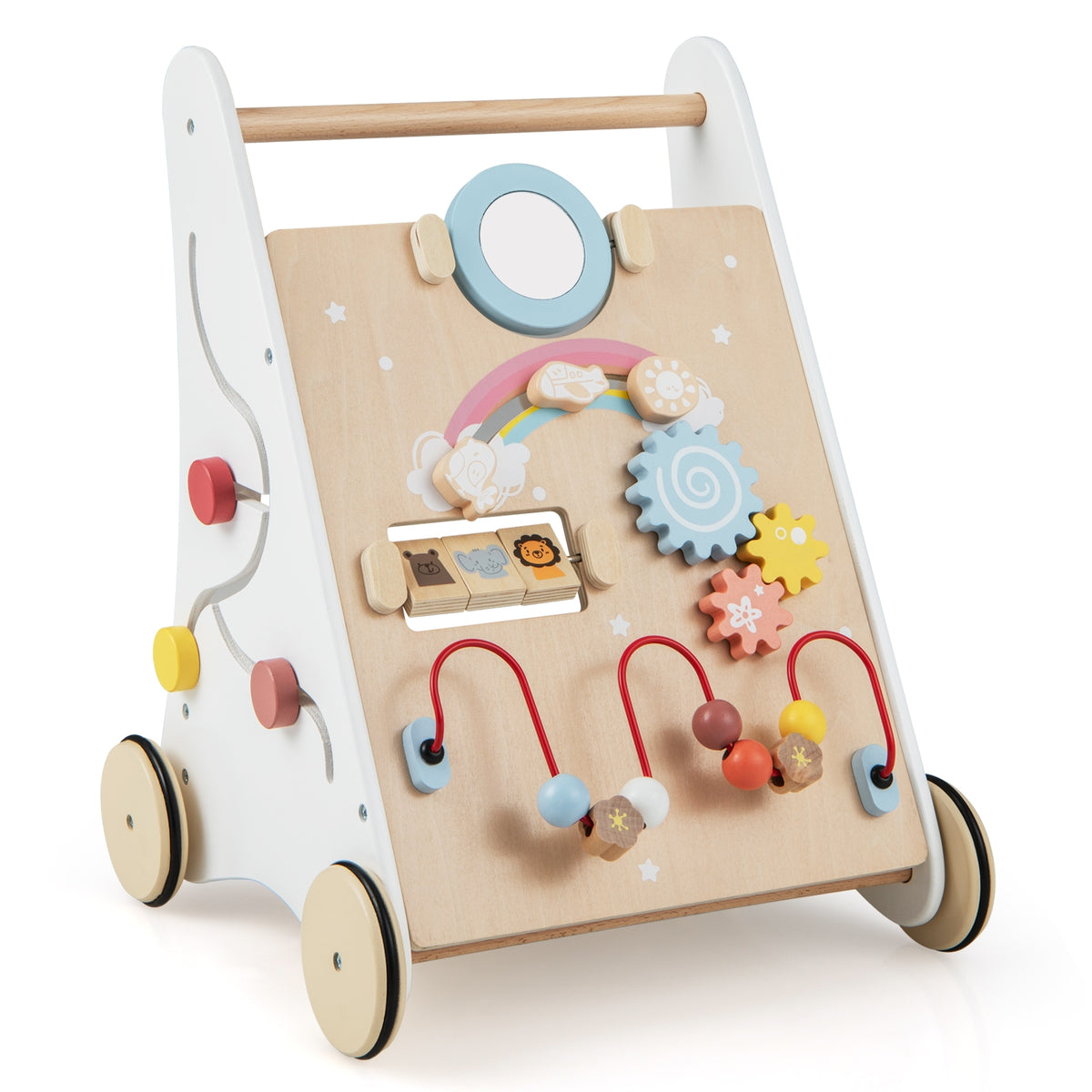 Wooden Baby Walker with Multiple Activities Center for Over 1 Year Old, White Baby Walkers at Gallery Canada