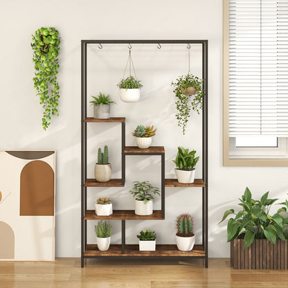 6-Tier Tall Plant Stand, 71 Inch Metal, Rustic Brown Plant Stands at Gallery Canada