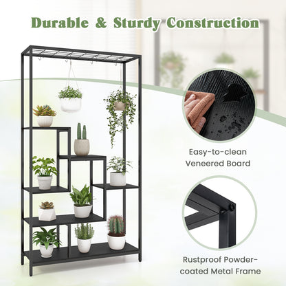6-Tier Tall Plant Stand, 71 Inch, Metal, Indoor, Black Plant Stands at Gallery Canada