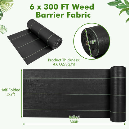 6.5 Ft Weed Barrier Landscape Fabric, 6 Ft, Black Garden Tools at Gallery Canada