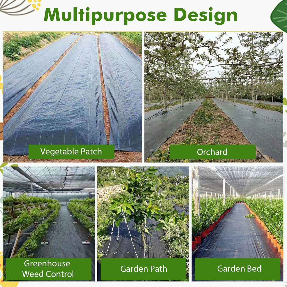 6.5 Ft Weed Barrier Landscape Fabric, 6 Ft, Black Garden Tools at Gallery Canada