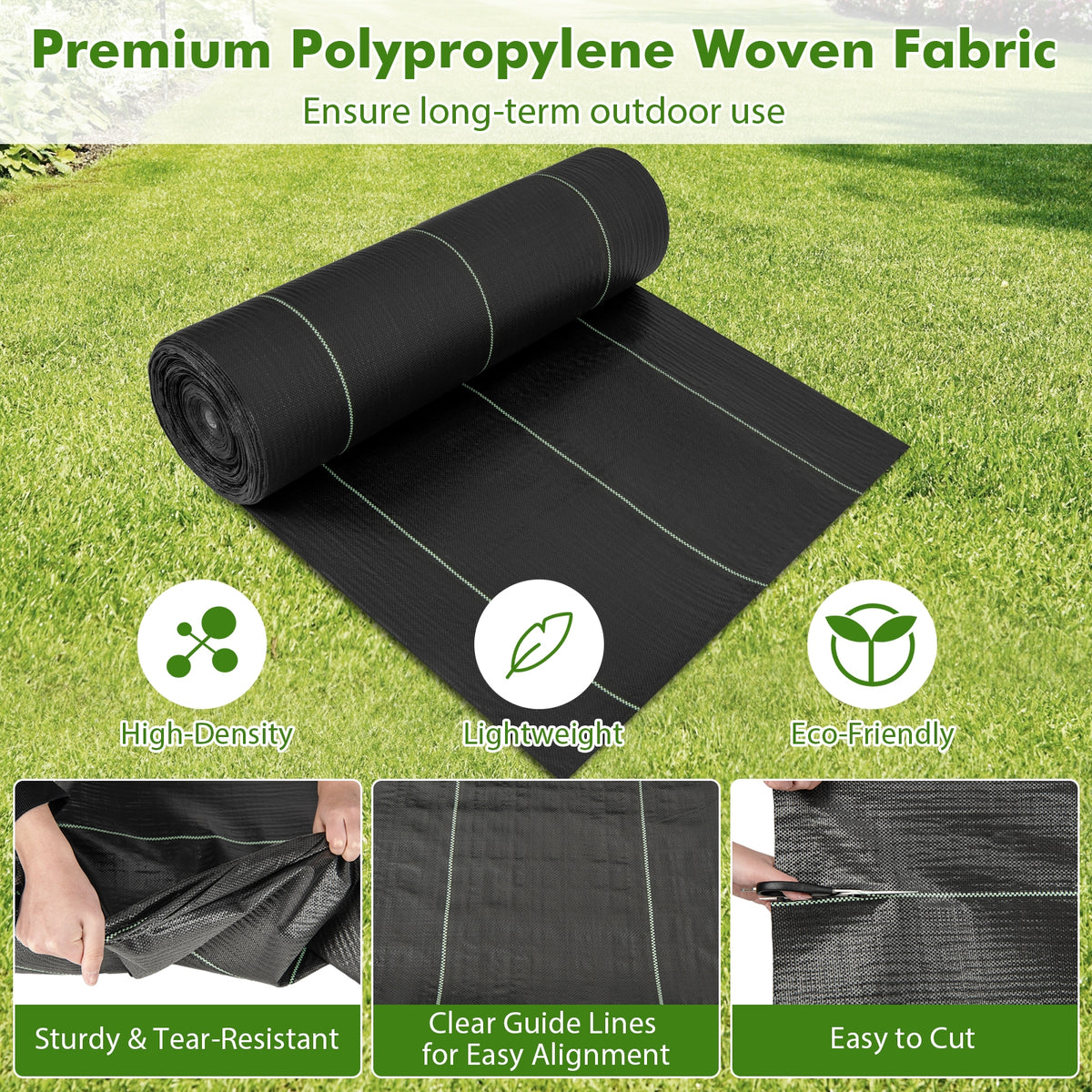 6.5 Ft Weed Barrier Landscape Fabric, 6 Ft, Black Garden Tools at Gallery Canada