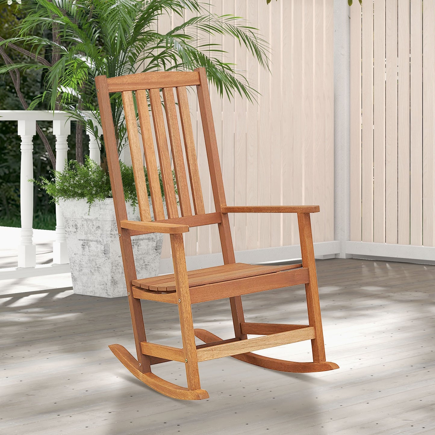 Ergonomic High-Back Outdoor Rocking Chair, Natural Patio Rocking Chairs & Gliders at Gallery Canada
