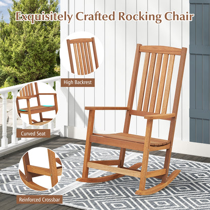 Ergonomic High-Back Outdoor Rocking Chair, Natural Patio Rocking Chairs & Gliders at Gallery Canada