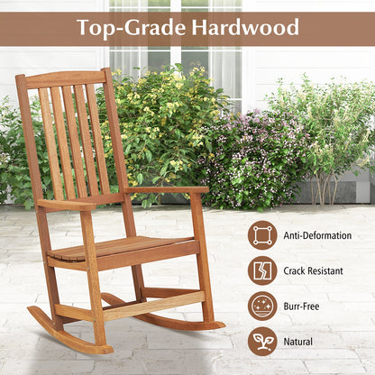 Ergonomic High-Back Outdoor Rocking Chair, Natural Patio Rocking Chairs & Gliders at Gallery Canada