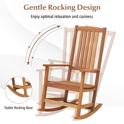 Ergonomic High-Back Outdoor Rocking Chair, Natural Patio Rocking Chairs & Gliders at Gallery Canada