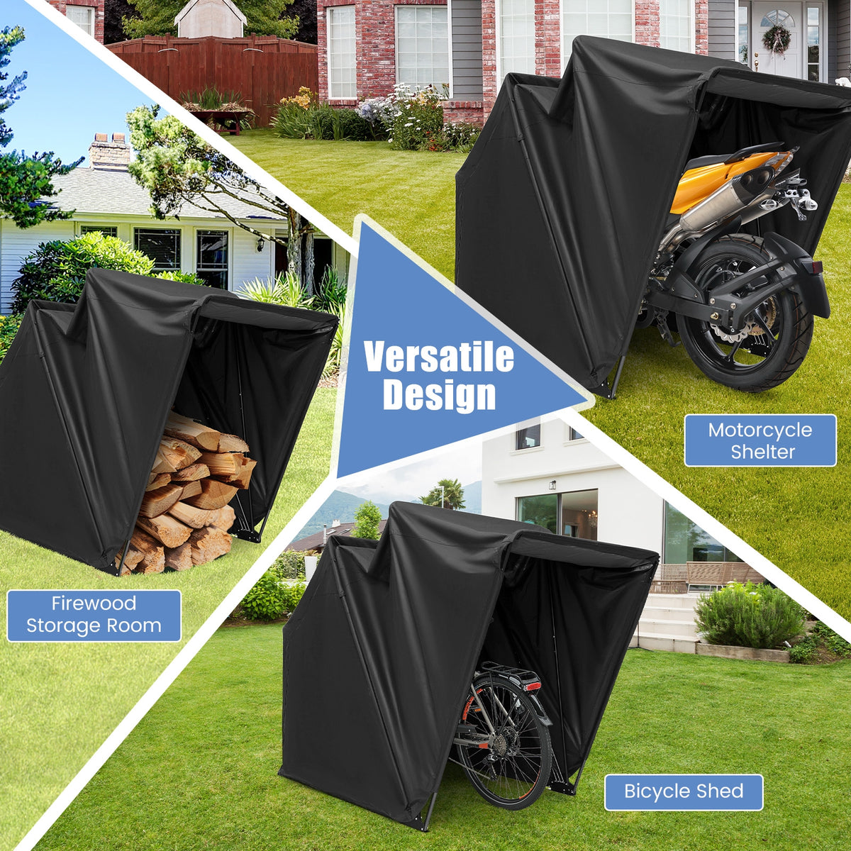 Waterproof Motorcycle Storage Tent, Black Carports at Gallery Canada