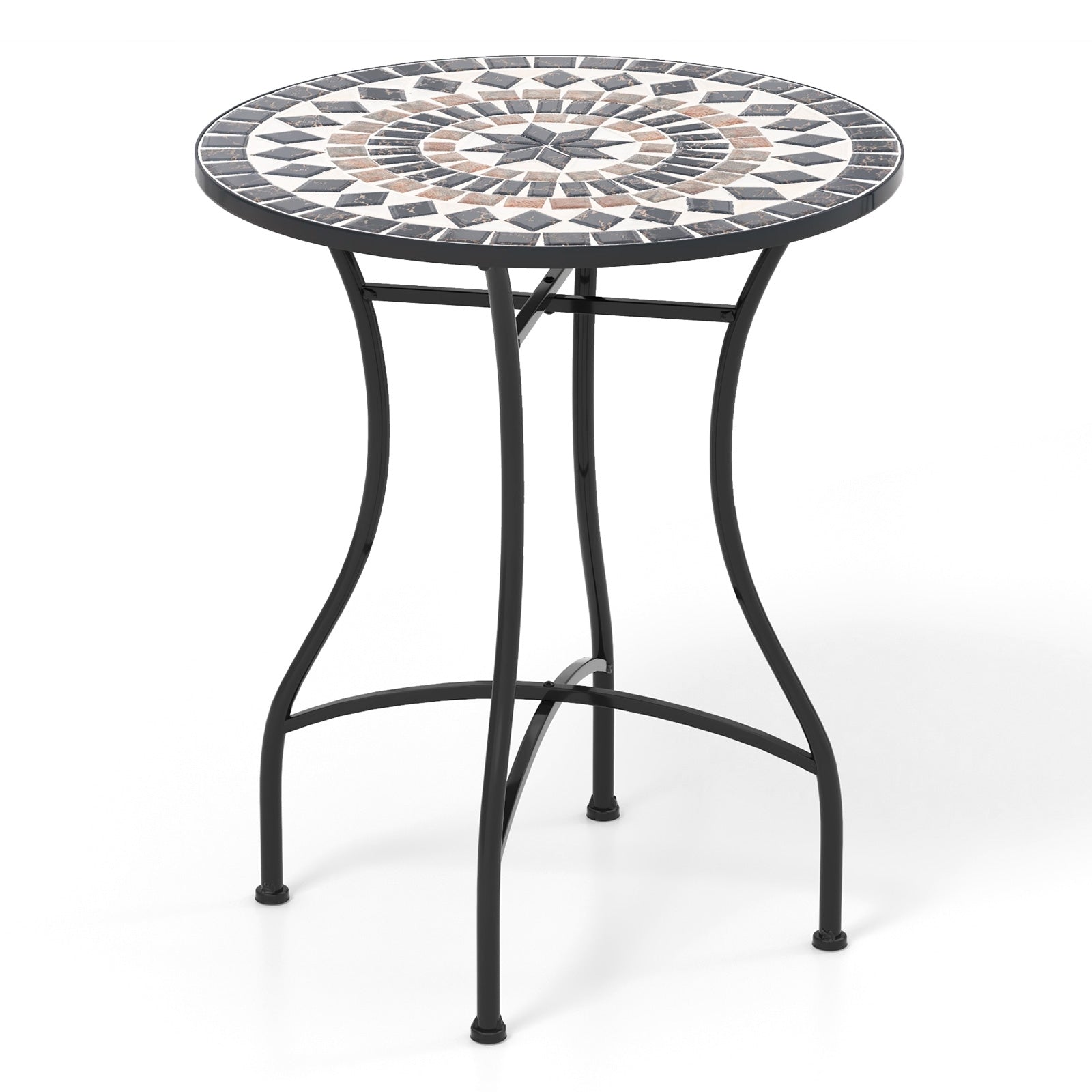 24 Inch Patio Bistro Table, Ceramic Tile Tabletop, Black Patio Dining Tables at Gallery Canada