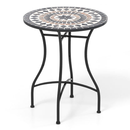 24 Inch Patio Bistro Table, Ceramic Tile Tabletop, Black Patio Dining Tables at Gallery Canada