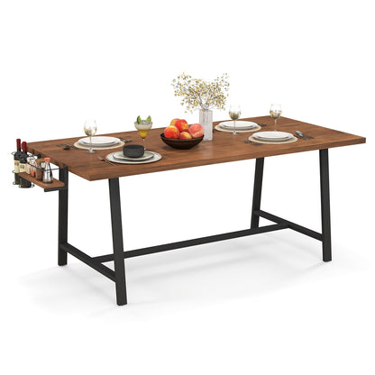 72 Inch Dining Table, Walnut, Rectangular Kitchen Table With 2-Bottle Wine Rack Dining Tables at Gallery Canada