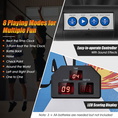Indoor Double Electronic Basketball Game, 4 Balls, White Game Room at Gallery Canada