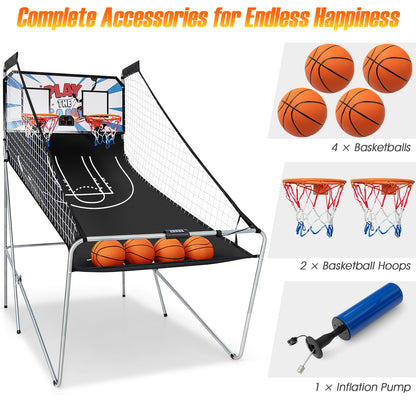Indoor Double Electronic Basketball Game, 4 Balls, White Game Room at Gallery Canada
