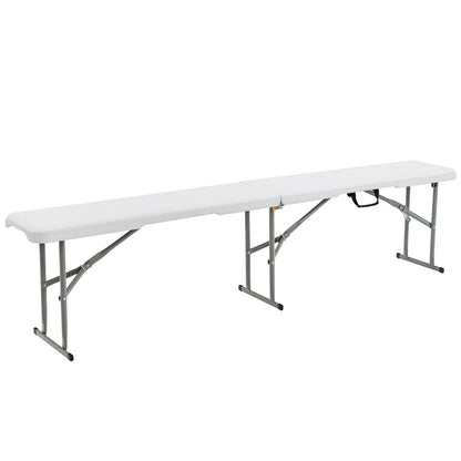 6 Feet Portable Folding Bench, 550 lbs, White Camping Furniture at Gallery Canada