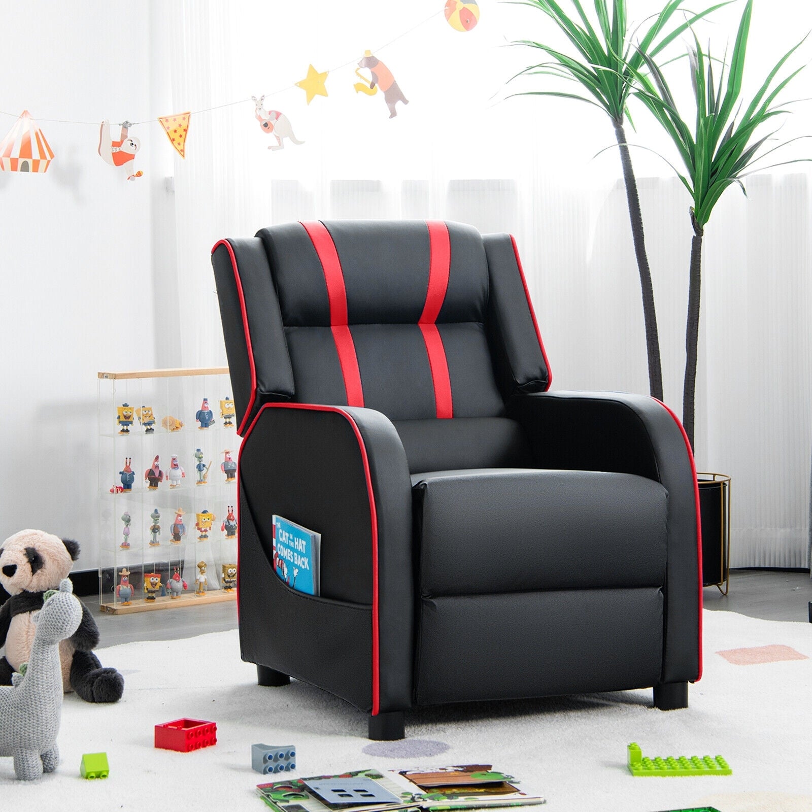 Kids Recliner Chair With Side Pockets, Footrest, Red Kids Chairs & Seating at Gallery Canada