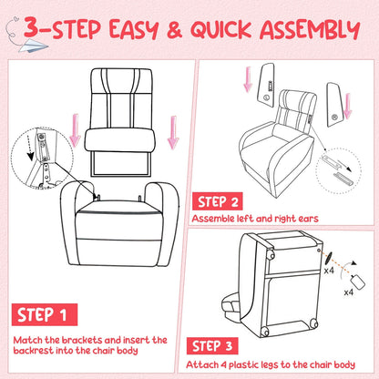 Kids Recliner Chair With Side Pockets, Footrest, Red Kids Chairs & Seating at Gallery Canada