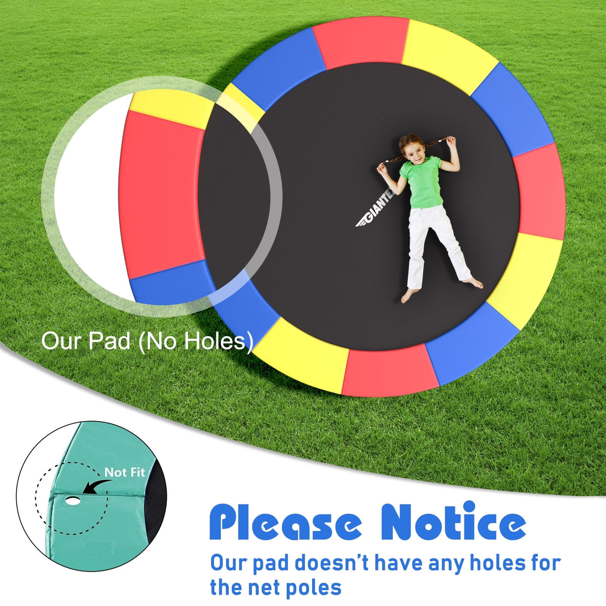 14 Feet Trampoline Safety Pad, Spring Cover, Multicolor Trampoline Accessories at Gallery Canada