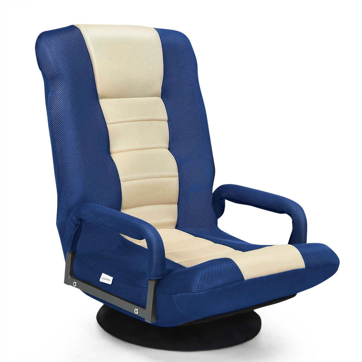 360-Degree Swivel Gaming Floor Chair, Foldable Adjustable Backrest, Blue Floor Chairs Blue at Gallery Canada