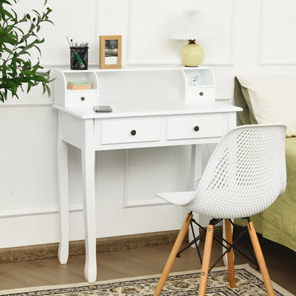 Writing Desk, 2-Tier Vanity Computer Desk, 4 Drawers, White Writing Desks at Gallery Canada