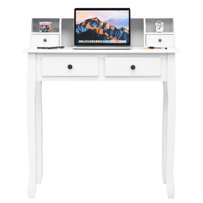 Writing Desk, 2-Tier Vanity Computer Desk, 4 Drawers, White Writing Desks at Gallery Canada