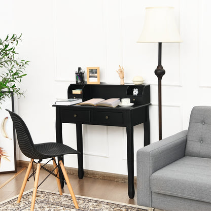 2-Tier Writing Desk, 4 Drawers, Black Writing Desks at Gallery Canada