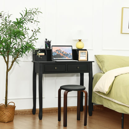 2-Tier Writing Desk, 4 Drawers, Black Writing Desks at Gallery Canada