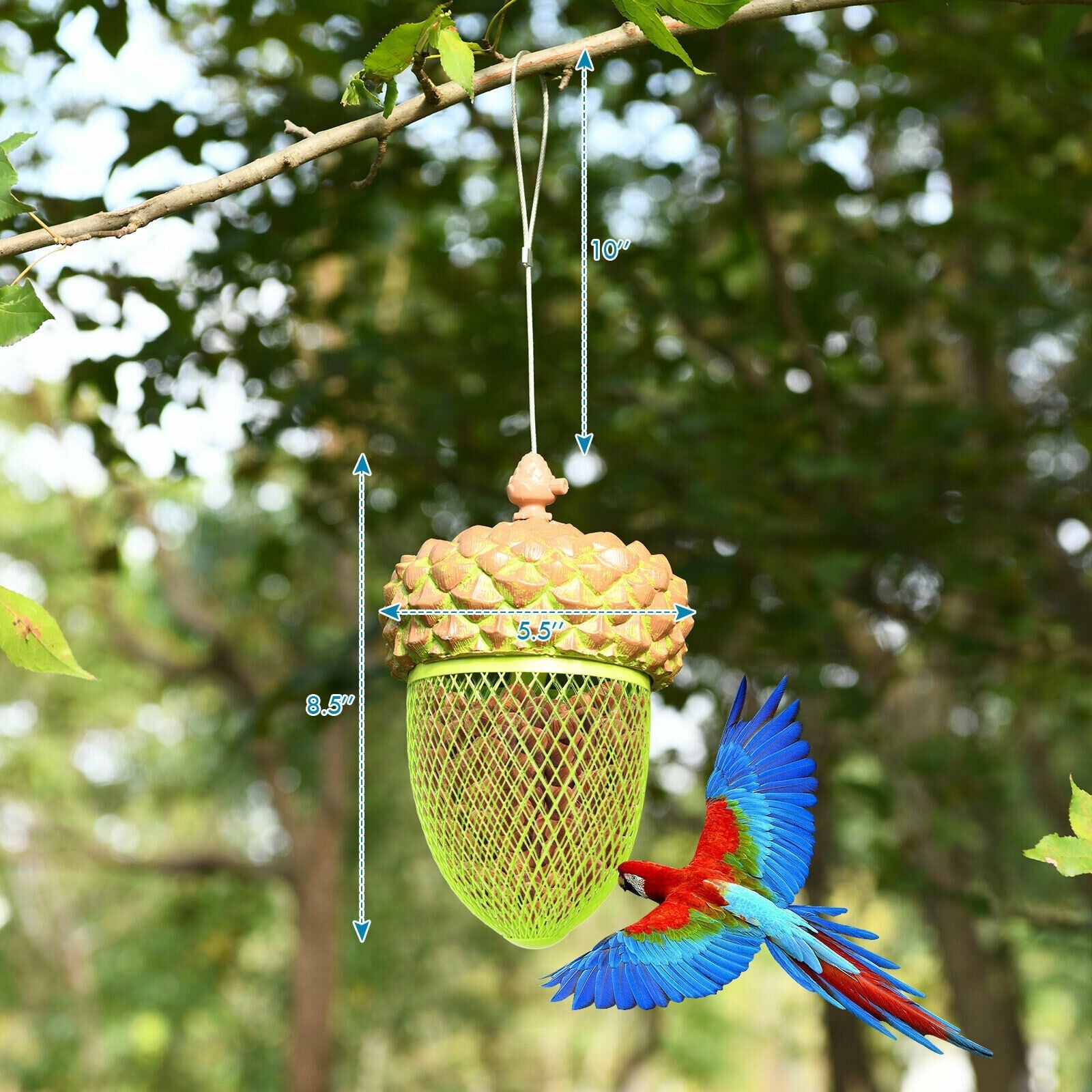 Metal Acorn Wild Bird Feeder, Outdoor Hanging Food Dispenser, Brown Chicken Coops at Gallery Canada