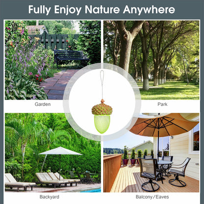 Metal Acorn Wild Bird Feeder, Outdoor Hanging Food Dispenser, Brown Chicken Coops at Gallery Canada