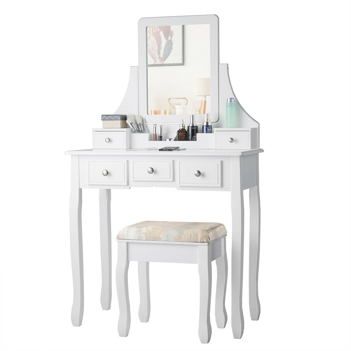 5 Drawer Removable Box Makeup Vanity Set, White Makeup Vanities at Gallery Canada