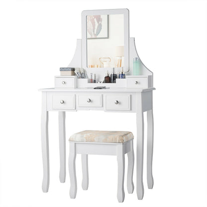 5 Drawer Removable Box Makeup Vanity Set, White Makeup Vanities at Gallery Canada