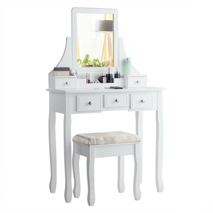 5 Drawer Removable Box Makeup Vanity Set, White Makeup Vanities at Gallery Canada