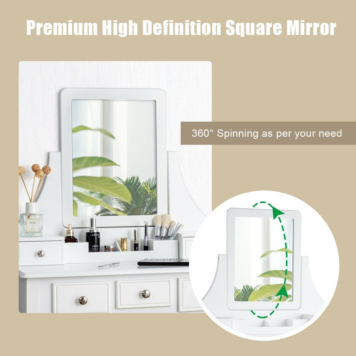 5 Drawer Removable Box Makeup Vanity Set, White Makeup Vanities at Gallery Canada