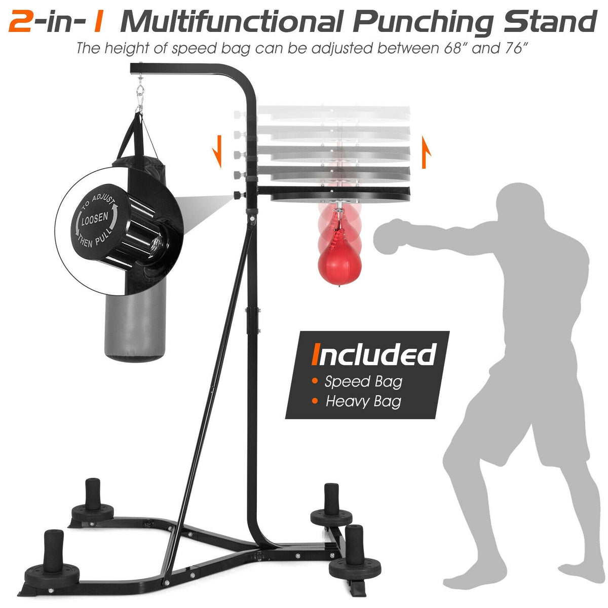 Heavy Duty Boxing Punching Stand With Heavy Bag, Gray Boxing & Martial Arts at Gallery Canada
