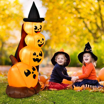 7 Feet Halloween Inflatable Pumpkin, Witch's Hat, LED Lights, Orange Halloween at Gallery Canada