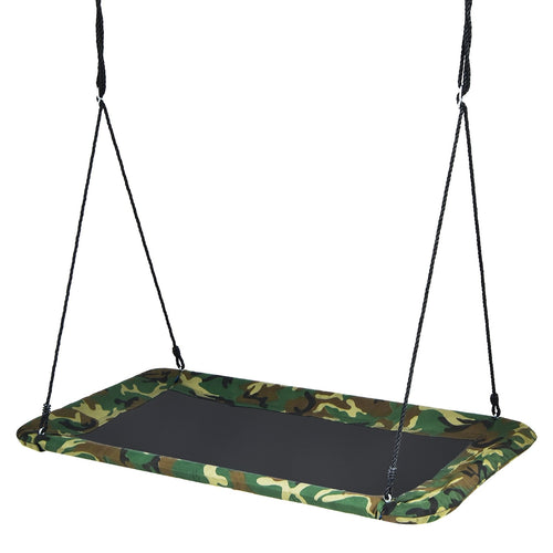 60 Inches Platform Tree Swing, 2 Hanging Straps, Camouflage