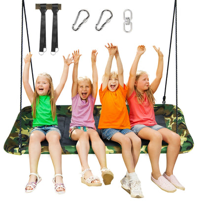 60 Inches Platform Tree Swing, 2 Hanging Straps, Camouflage Swing & Playsets at Gallery Canada