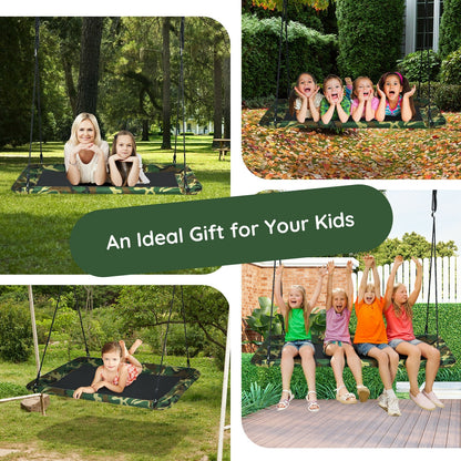 60 Inches Platform Tree Swing, 2 Hanging Straps, Camouflage Swing & Playsets at Gallery Canada