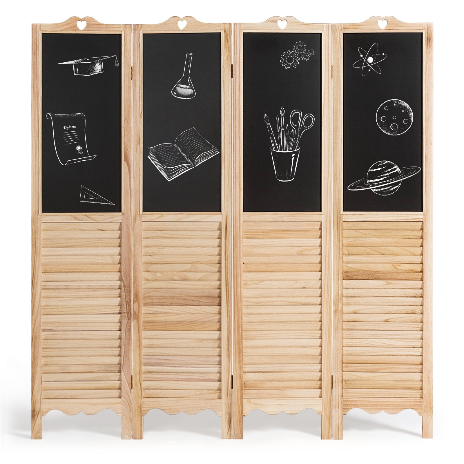 4-Panel Folding Privacy Room Divider Screen, Natural Room Dividers at Gallery Canada