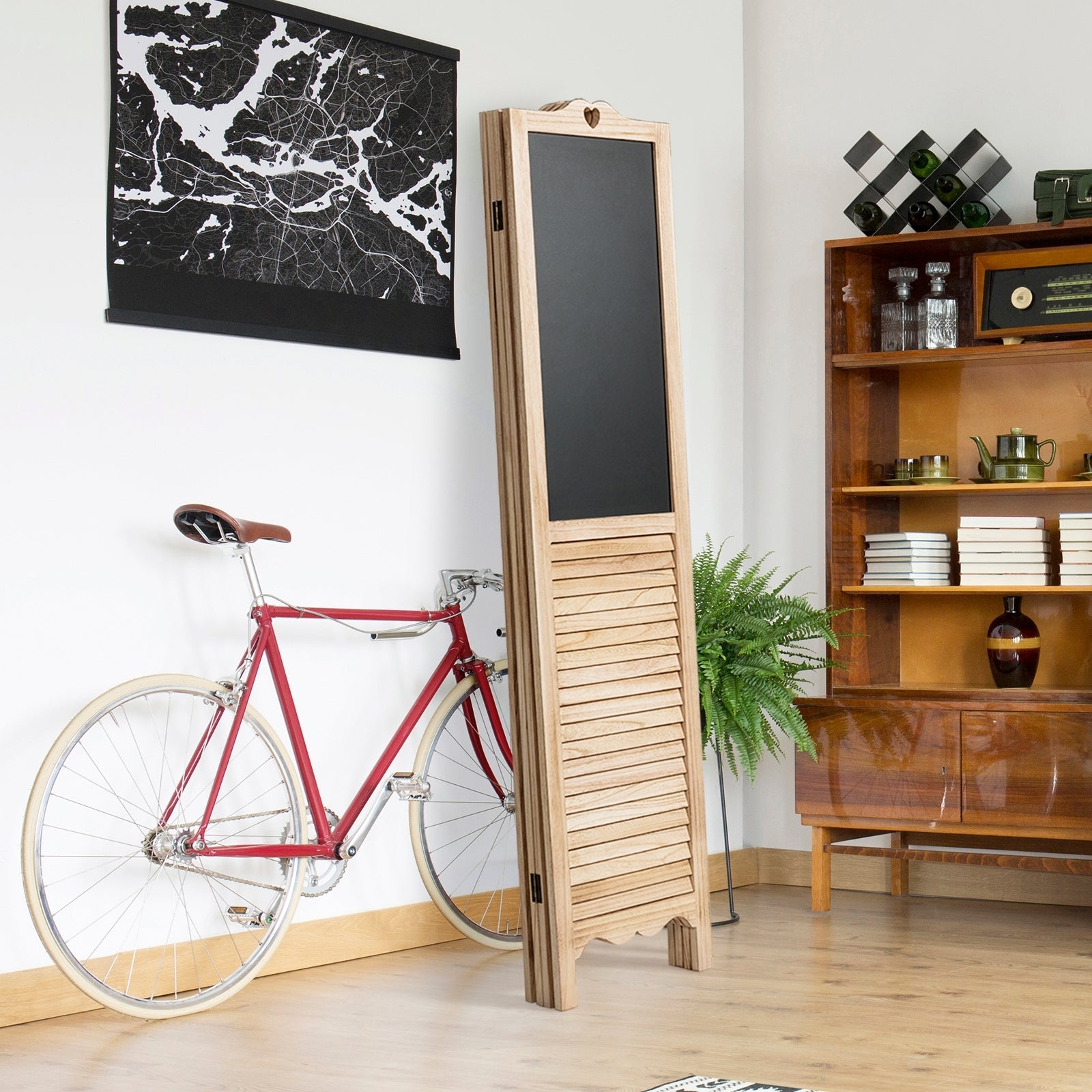 4-Panel Folding Privacy Room Divider Screen, Natural Room Dividers at Gallery Canada