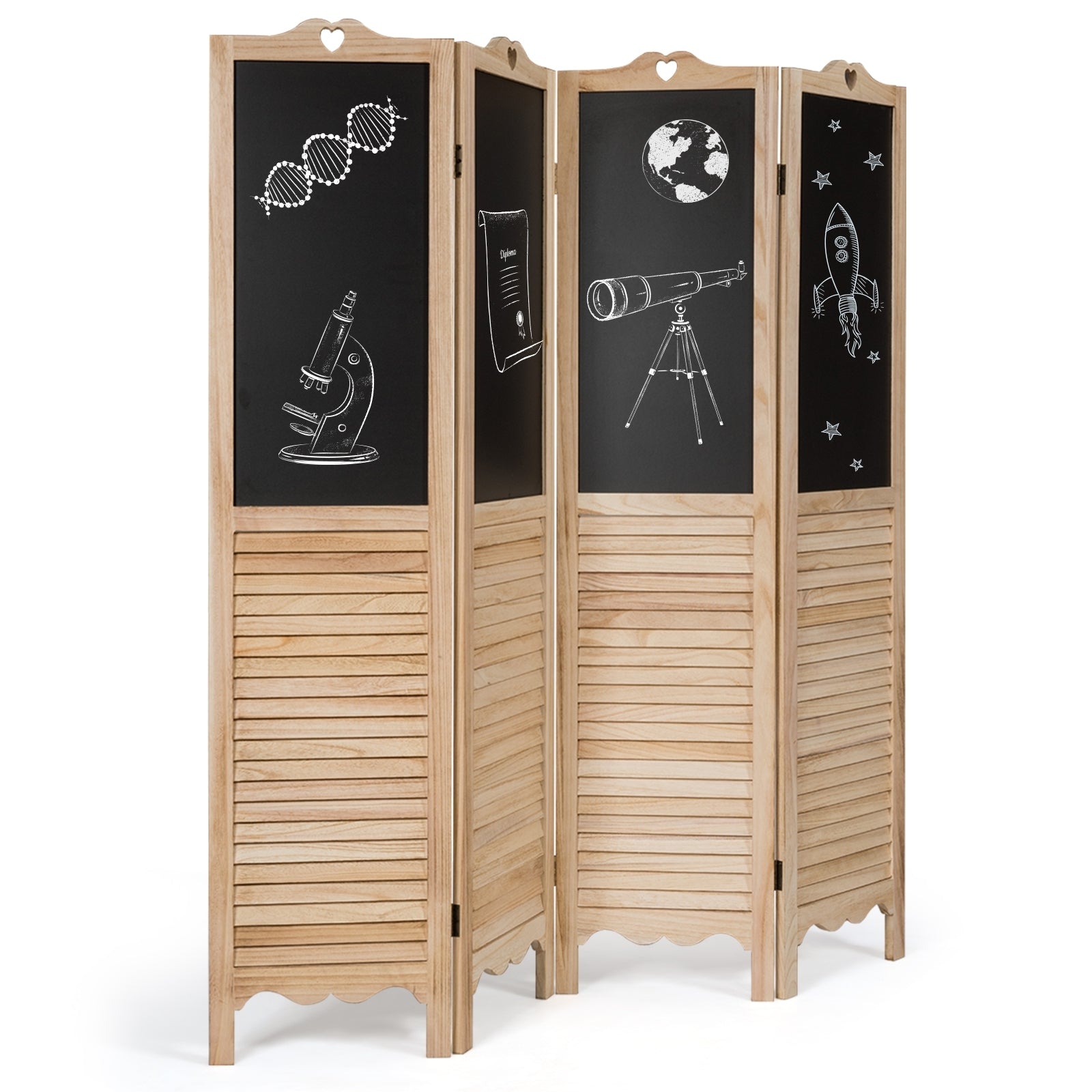 4-Panel Folding Privacy Room Divider Screen, Natural Room Dividers at Gallery Canada