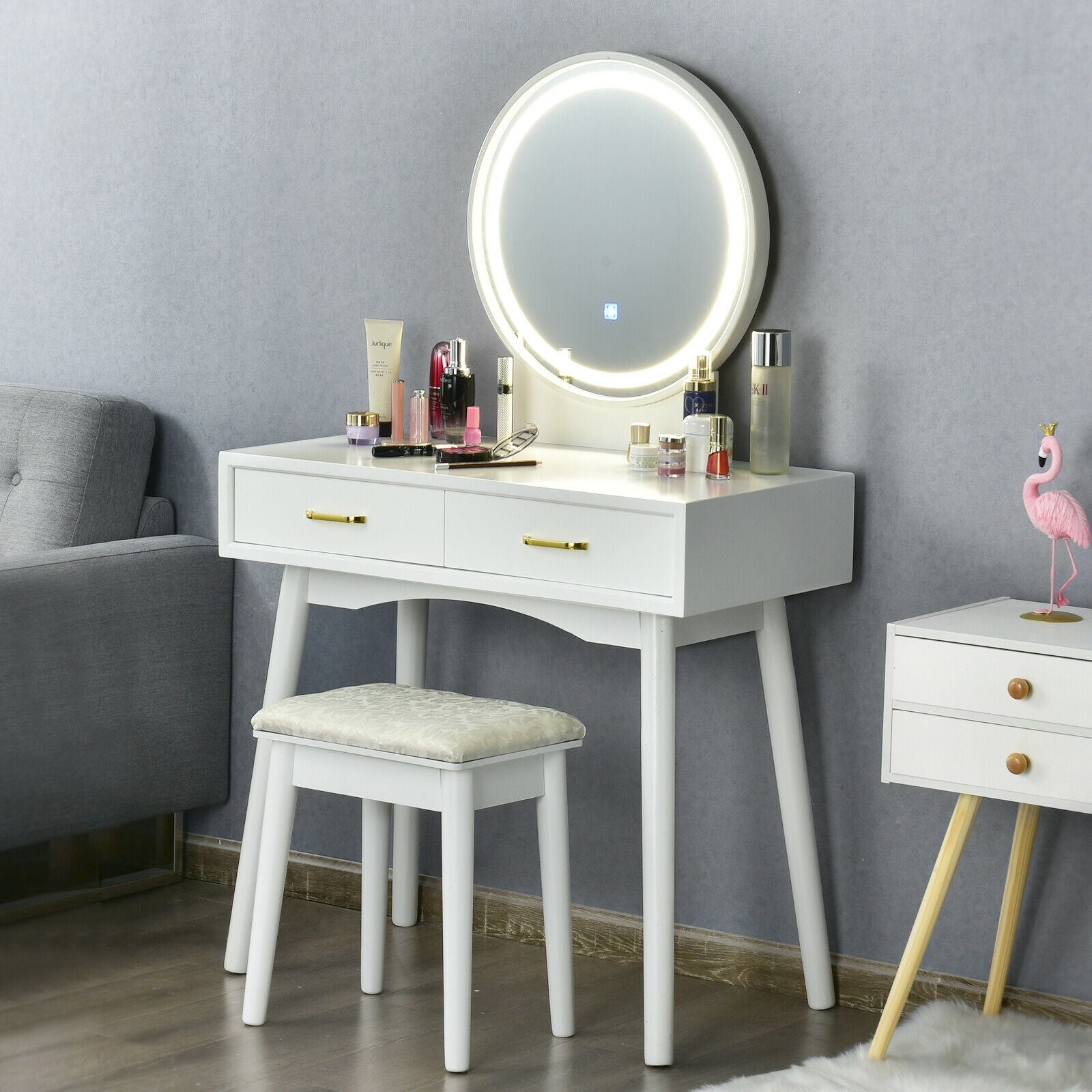 Vanity Dressing Table Set, 3 Lighting Modes Makeup Vanities at Gallery Canada