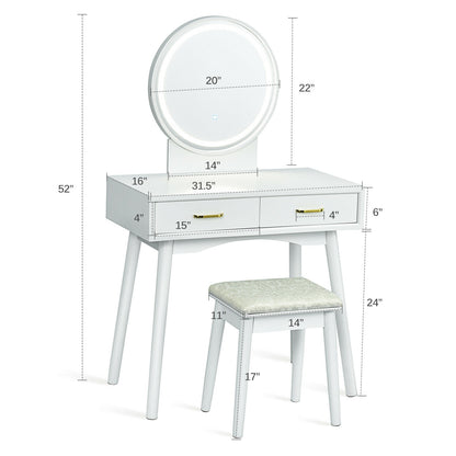 Vanity Dressing Table Set, 3 Lighting Modes Makeup Vanities at Gallery Canada