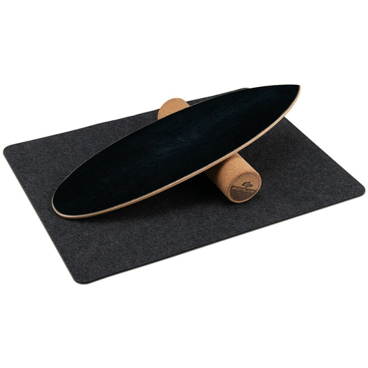 Wooden Balance Board Wobble Roller, Exercise Sports Training, Black Yoga Accessories Black at Gallery Canada